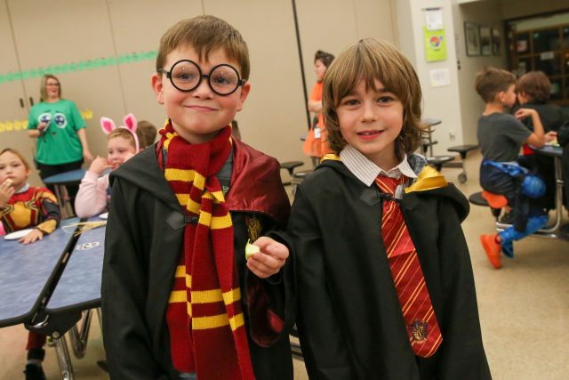 students dressed as Harry Potter