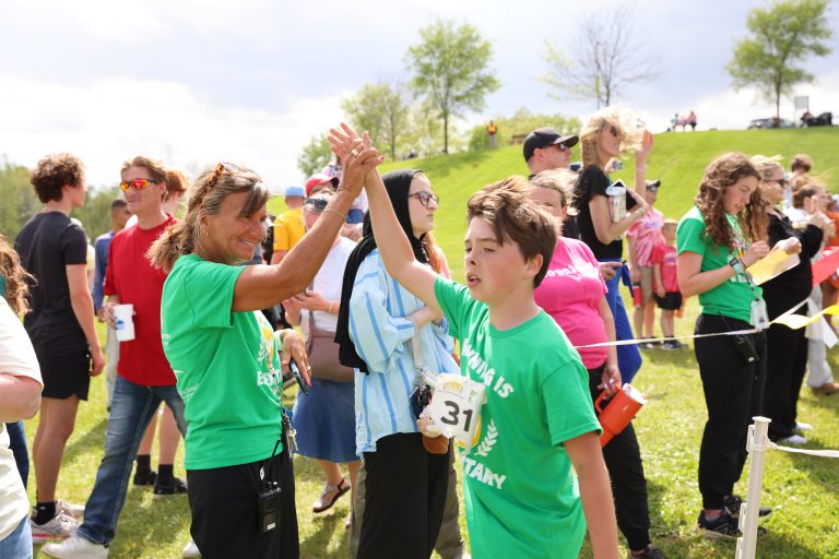 Running is Elementary: PHM staff congratulating students